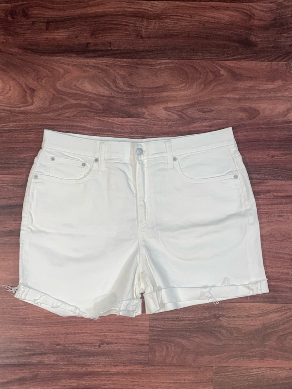 J Crew - Classic White Denim Shorts Size 32